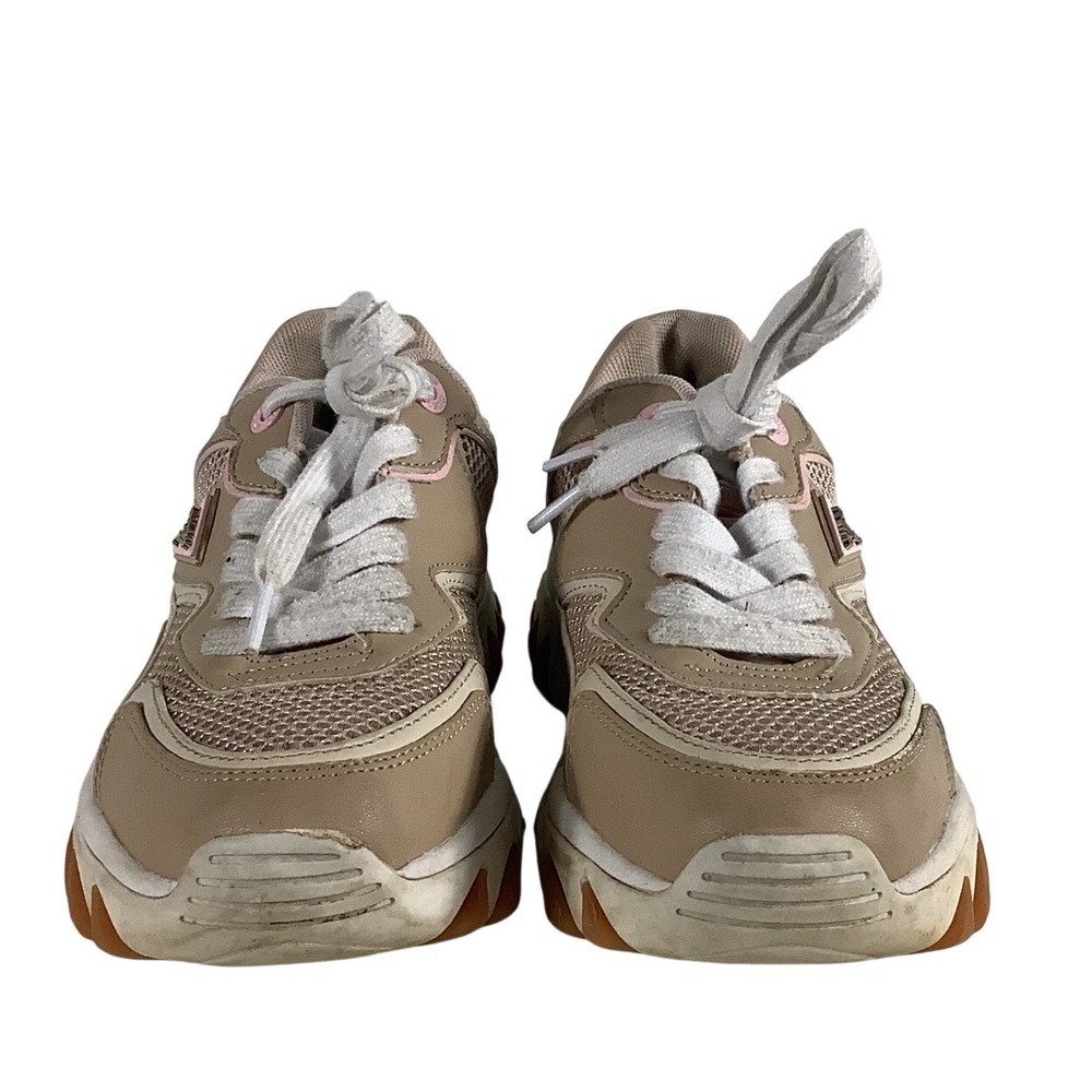 Guess GWNOWAH Womens Chunky Platform Sneakers Tan Pink Size 7.5M